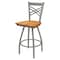 Holland Bar Stool Co 25" Swivel Counter Stool, Nickel Finish, Med Maple Seat X820 - alternate 1
